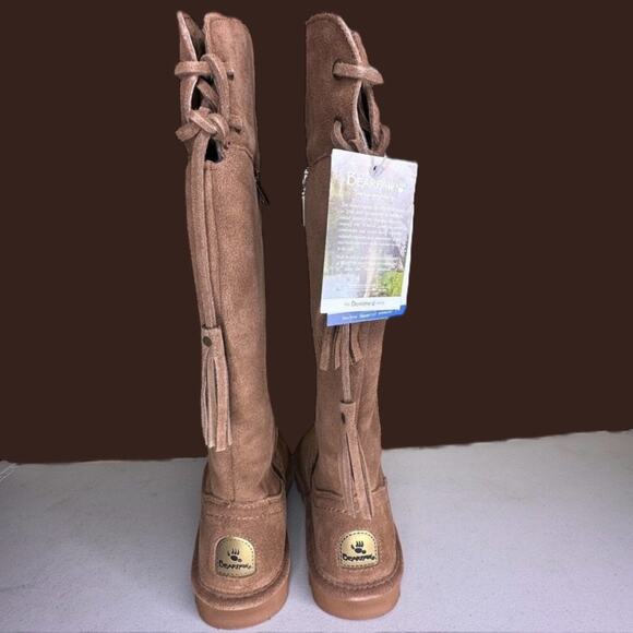 Bearpaw Tracy 2140W Hickory II Suede Leather Knee-High Boot Tan Women's 5M NWB - Picture 5 of 12